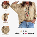 ✨✨Women's Bohemian-Inspired Beige Crochet Top with V-Neck