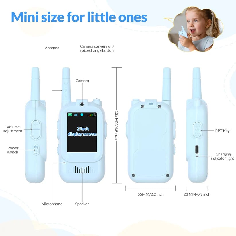📞 2PCS Kids Video Walkie Talkies Toys🎄